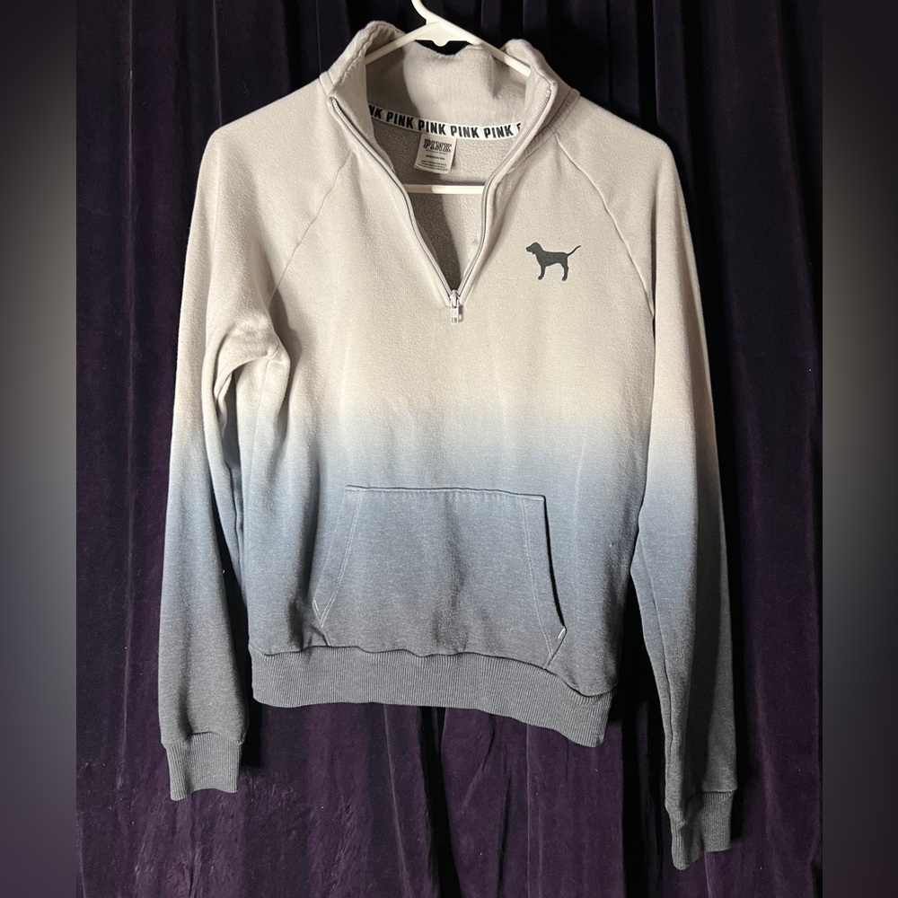 PINK• Small • ombré turtle neck 3/4 zip up